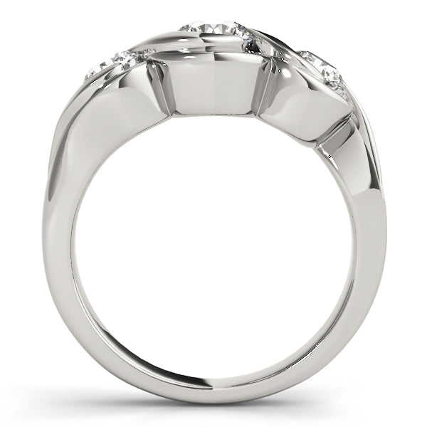 18K White Gold 1 ct Diamond Three-Stone Engagement Ring