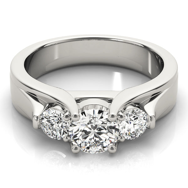14K White Gold 1 CT Round Diamond Engagement Ring