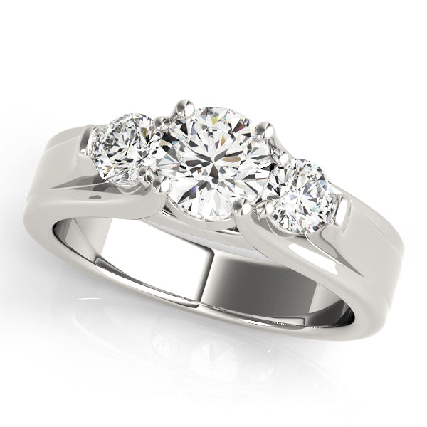 14K White Gold 1 CT Round Diamond Engagement Ring