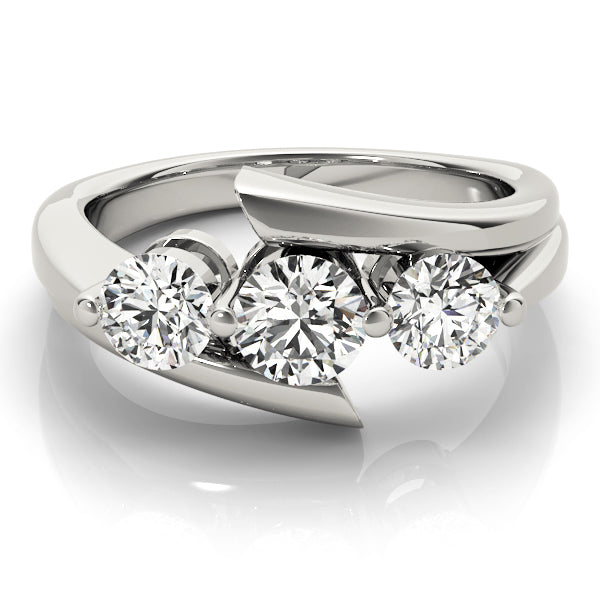 14K White Gold 1 CT Round Diamond Engagement Ring