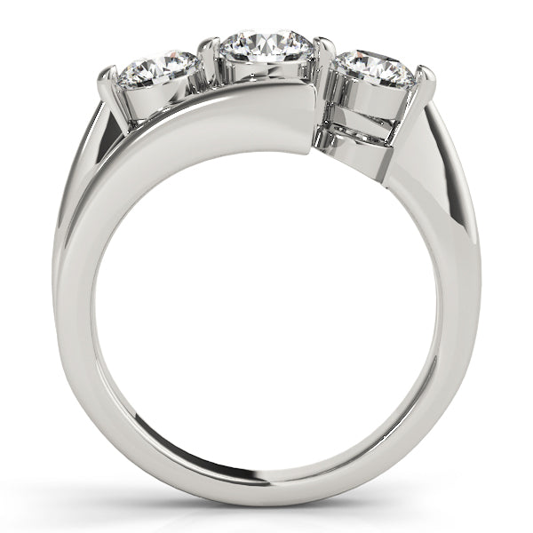 Platinum 1 ct Round Diamond Three-Stone Engagement Ring