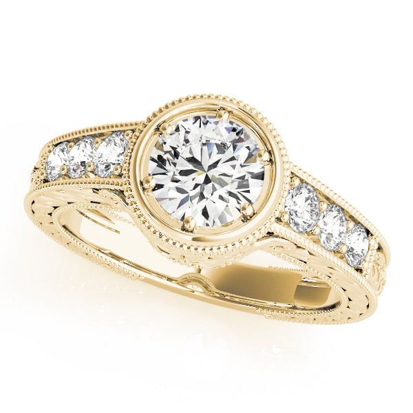 18K Yellow Gold Vintage Diamond Engagement Ring