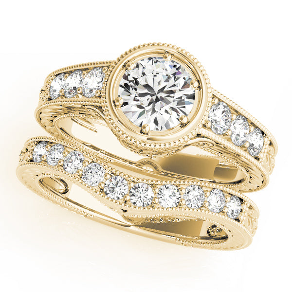18K Yellow Gold Vintage 1 ct Diamond Engagement Ring