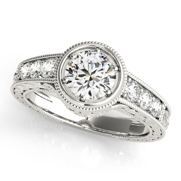 18K White Gold 1 ct Diamond Vintage Engagement Ring
