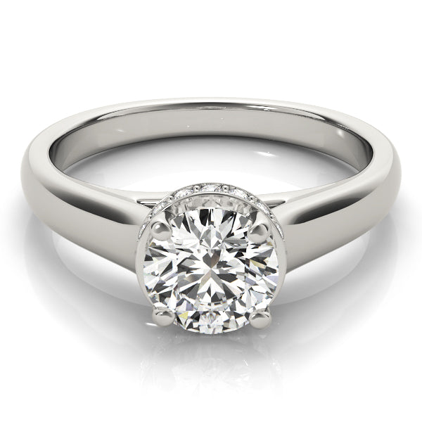 18K White Gold 1 CT Round Diamond Engagement Ring