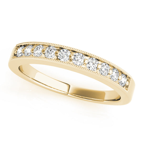 18K Yellow Gold 0.10 CT Diamond Wedding Band