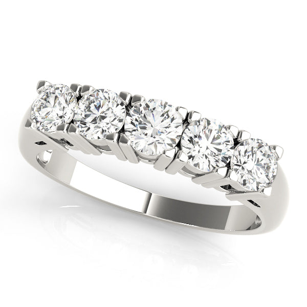 1 CT TW Platinum Round Diamond Wedding Band