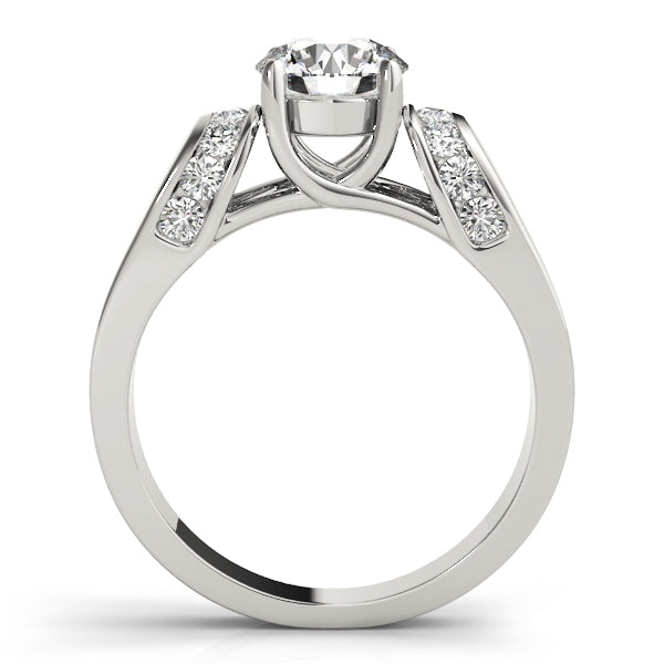14K White Gold Round Diamond Solitaire Ring