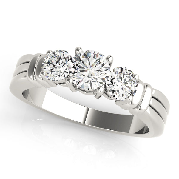 Platinum 1 ct Diamond Three-Stone Engagement Ring