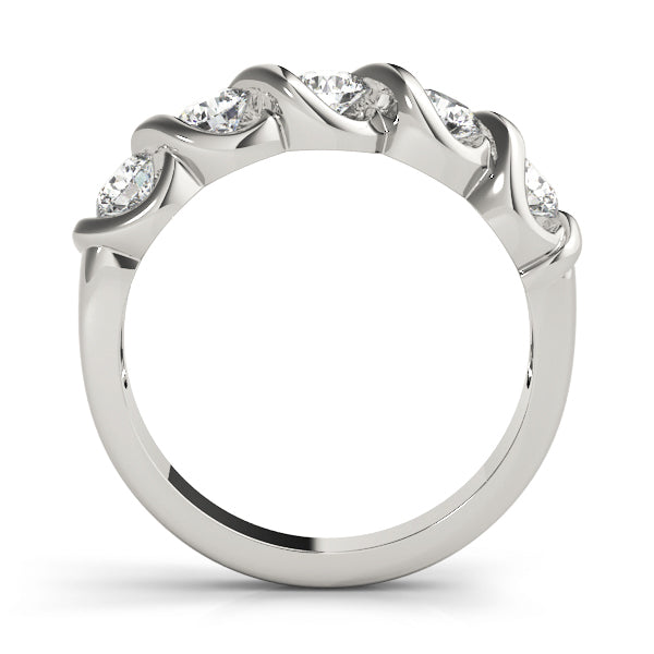 14K White Gold 1 CT Diamond Wedding Band