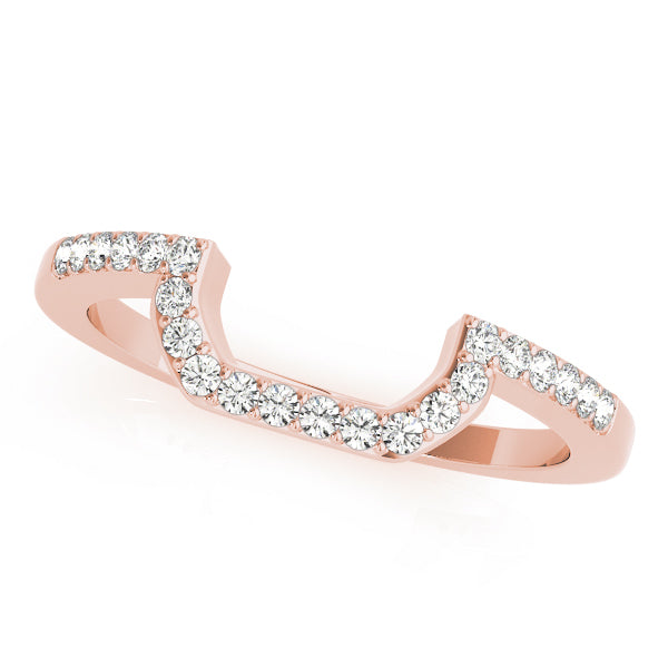 18K Rose Gold 1/6 ctw Diamond Wedding Band