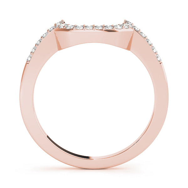 18K Rose Gold 1/6 ctw Diamond Wedding Band