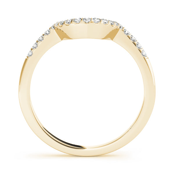 18K Yellow Gold 1/6 ct Diamond Wedding Band
