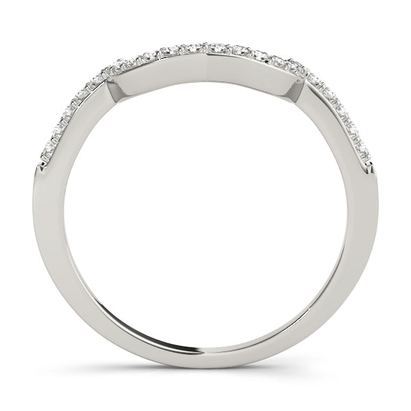 18K White Gold 1/6 ct Diamond Wedding Band
