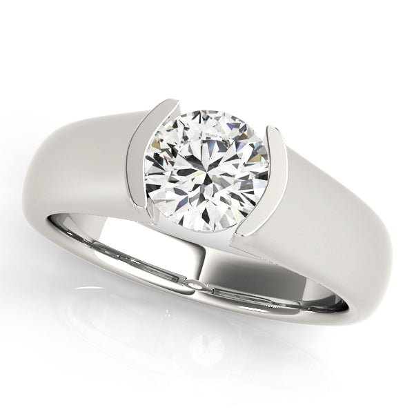 18K White Gold 1ct Round Diamond Engagement Ring