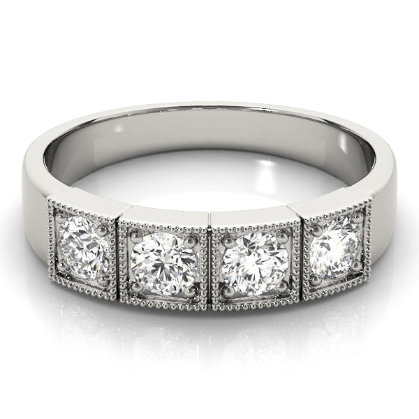 Round Diamond 3-Stone Engagement Ring