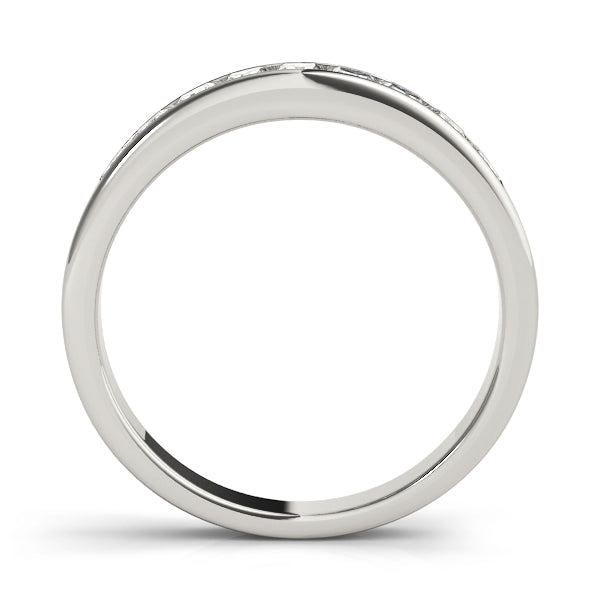 14K White Gold Square Diamond Wedding Ring