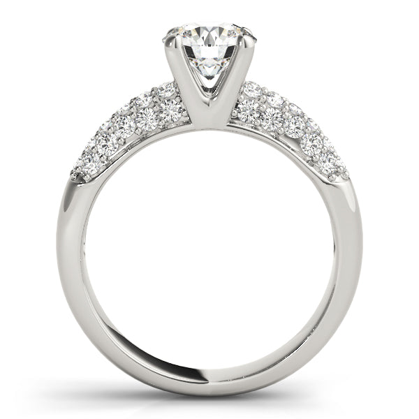 14K White Gold Pave Diamond Engagement Ring 1.5ctw