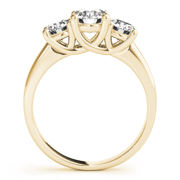 18K Yellow Gold 1 ct tw Three Stone Diamond Engagement Ring