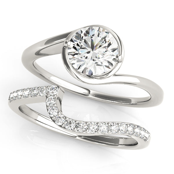 14K White Gold 1 CT Round Diamond Engagement Ring