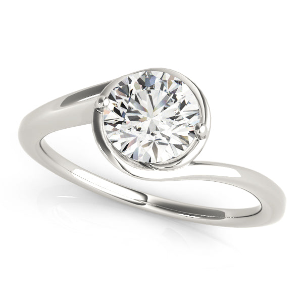 14K White Gold 1 CT Round Diamond Engagement Ring