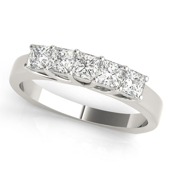 Platinum 7/8 CT Square Diamond Wedding Ring