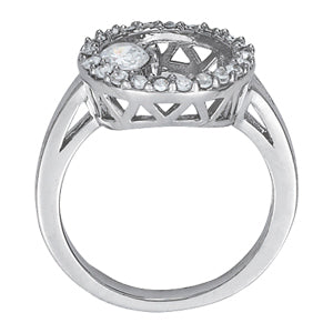 14K White Gold Round Diamond Fashion Ring
