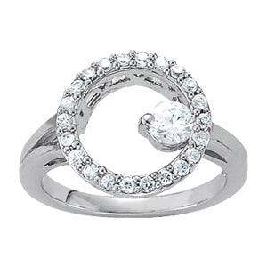 14K White Gold Round Diamond Fashion Ring