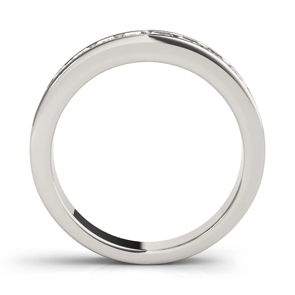 Platinum Square Diamond Wedding Ring 1/4 CT