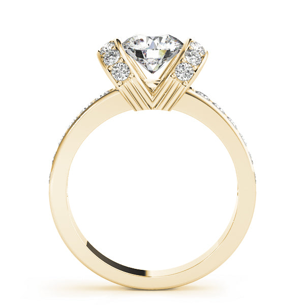 14K Yellow Gold 1 1/2 ct tw Single Row Diamond Engagement Ring