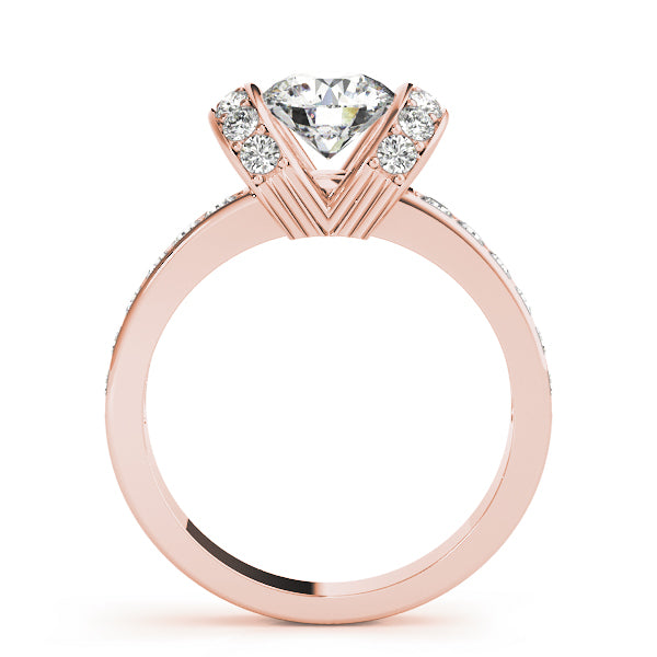 18K Rose Gold 1 1/2 ct tw Single Row Diamond Engagement Ring