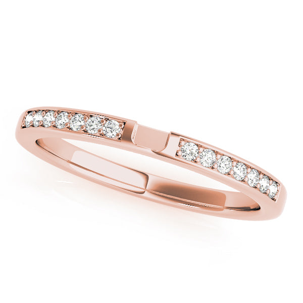 14K Rose Gold Multi-Diamond Wedding Band