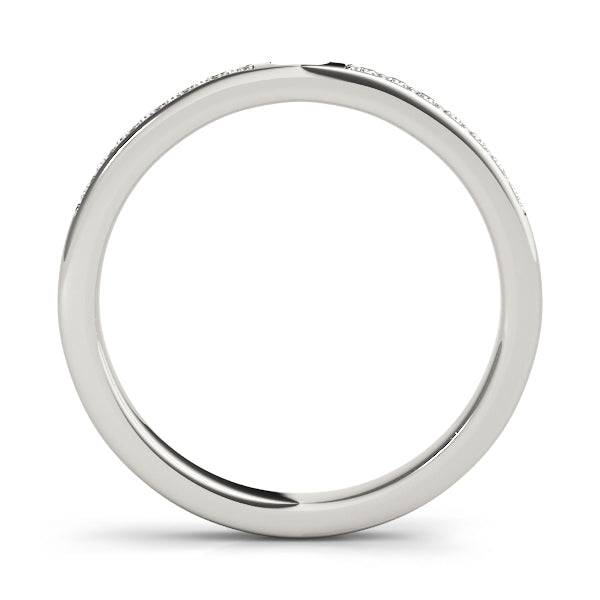 14K White Gold 1/15 ct Diamond Wedding Band