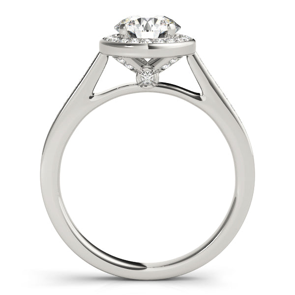 18K White Gold 0.75ctw Round Diamond Halo Ring