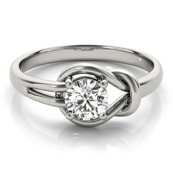 1 CT Platinum White Diamond Love Knot Ring