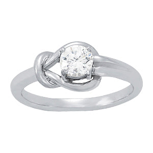 18K White Gold 1 CT Diamond Love Knot Ring