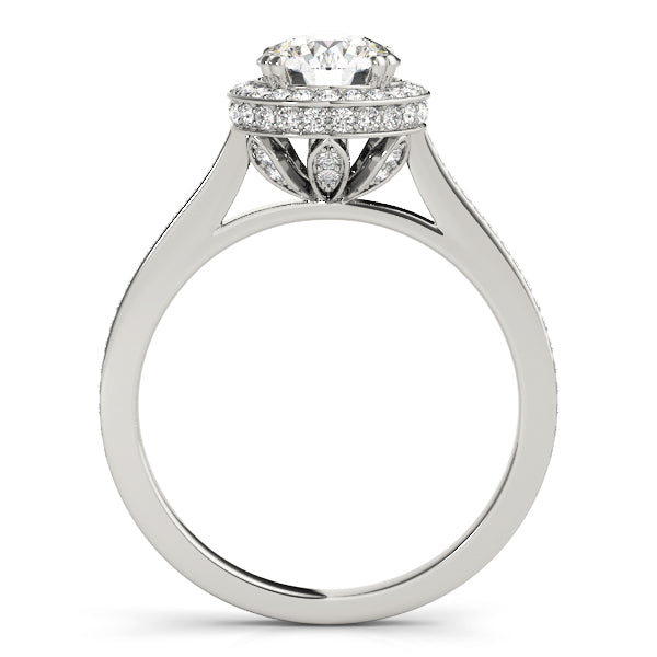 18K White Gold 1.5 CT Diamond Halo Engagement Ring