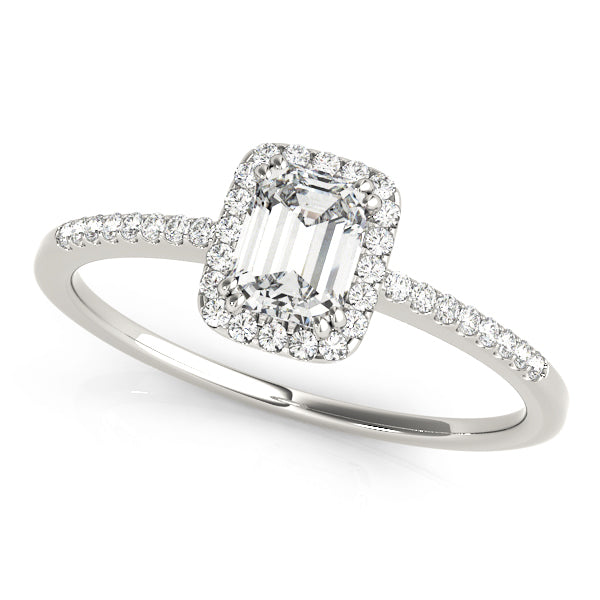 14K White Gold 1 1/5 ct tw Halo Diamond Engagement Ring