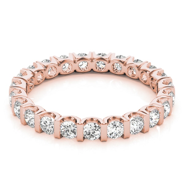 18K Rose Gold 1 ct tw Diamond Wedding Ring