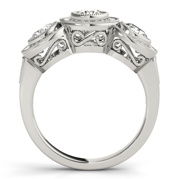 Platinum 1.38 CT Three-Stone Diamond Engagement Ring