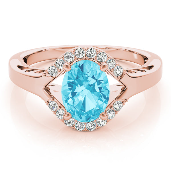 Rose Gold 1/8 CT Diamond Oval Fashion Ring