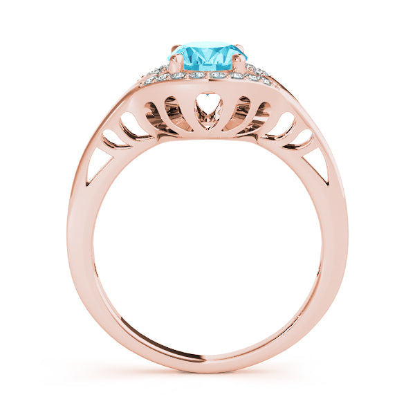 Rose Gold 1/8 CT Diamond Oval Fashion Ring