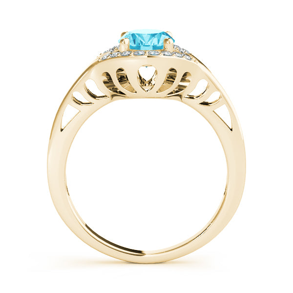 18K Yellow Gold Oval Diamond Fashion Ring