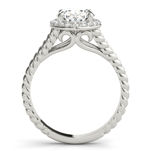 Platinum Oval Diamond Halo Engagement Ring 1 CTW