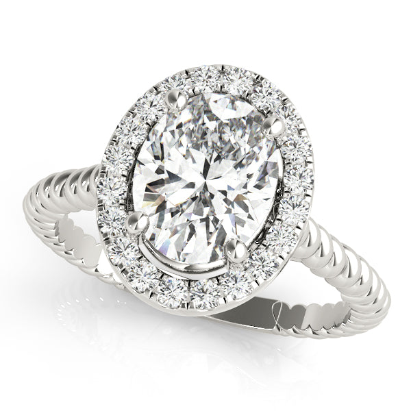 Platinum 1 ct tw Halo Diamond Engagement Ring