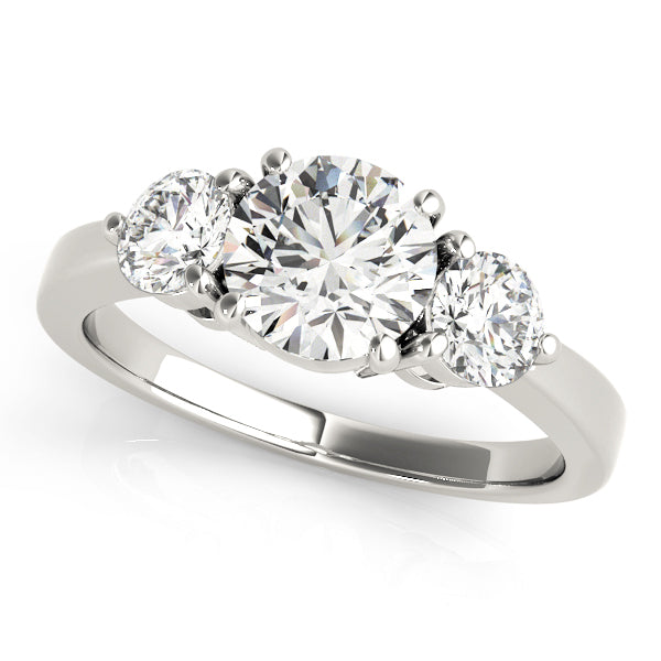 14K White Gold 1 1/2 ct tw Three Stone Diamond Engagement Ring