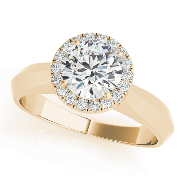 14K Yellow Gold 1 ct tw Halo Diamond Engagement Ring
