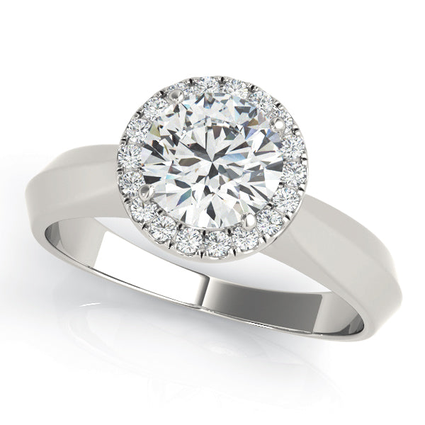 18K White Gold 1 ct tw Halo Diamond Engagement Ring