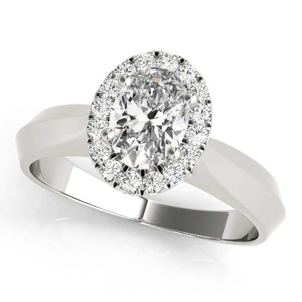 Platinum 1/2 ct tw Halo Diamond Engagement Ring