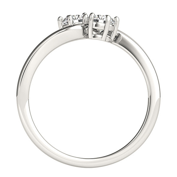 Platinum 1 CT TW Round Diamond Two-Stone Ring